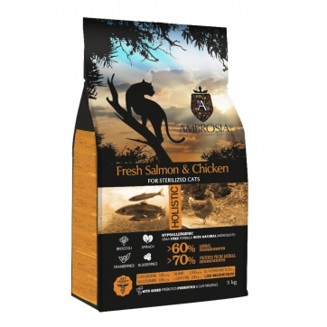 AMBROSIA Grain Free Sterilized Cat (Лосось, курица)