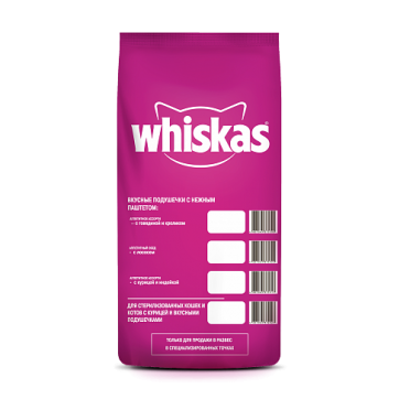 Whiskas Вкусные подушечки с нежным паштетом (говядина кролик)