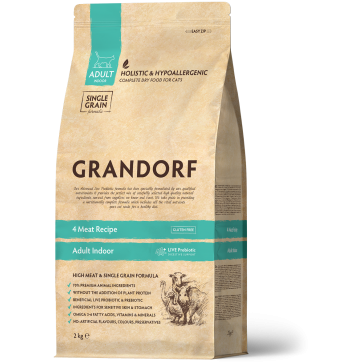 Grandorf Adult Indoor Cat 4 Meat Probiotics