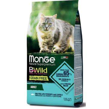 Monge Cat BWild Grain Free Adult Cod Fish