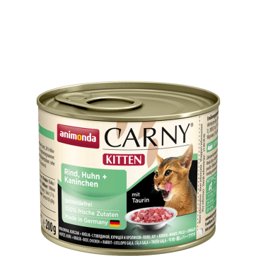 Carny Kitten с говядиной курицей и кроликом 200 г