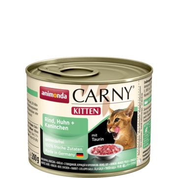 Carny Kitten с говядиной курицей и кроликом 200 г