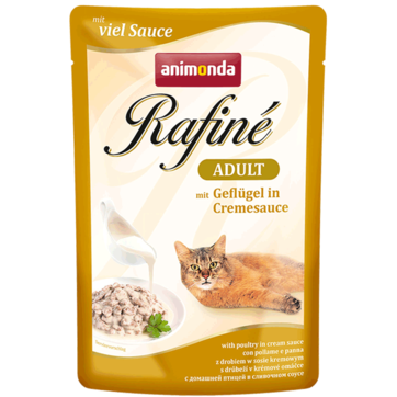 Rafine mit Sauce Adult из домашней птица в сливочном соусе