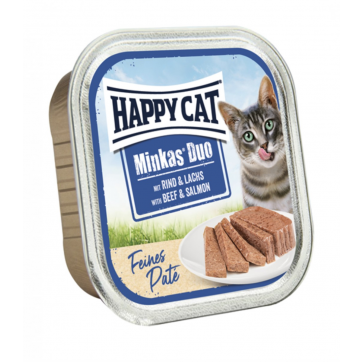 Happy Cat Minkas DUO Паштет из говядины и лосося