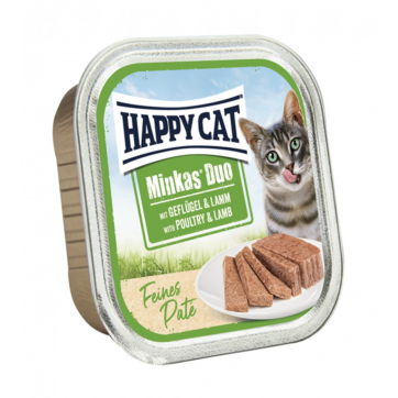 Happy Cat Minkas DUO Паштет из птицы и ягненка