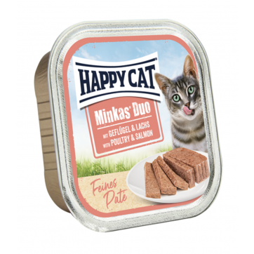 Happy Cat Minkas DUO Паштет из птицы и лосося