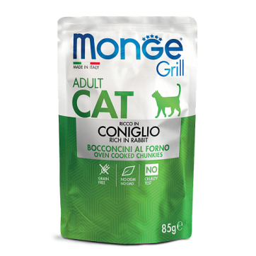 Monge Cat Grill Pouch Adult Rabbit