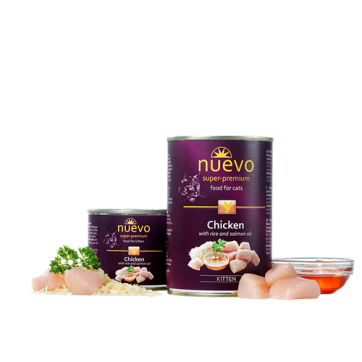Nuevo Kitten Chicken with Rice and Salmon Oil