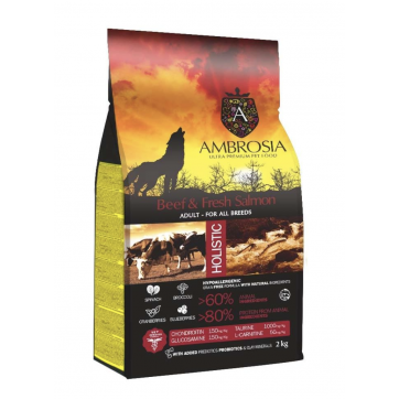 AMBROSIA GF Adult All Breeds Beef & Fresh Salmon