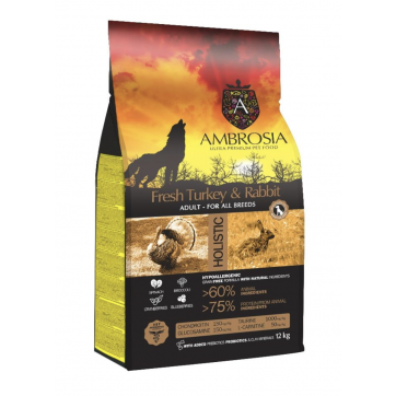 AMBROSIA GF Adult All Breeds Fresh Turkey & Rabbit