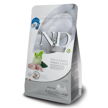 Farmina N&D White Dog Sea Bass, Spirulina & Fennel Adult Mini 