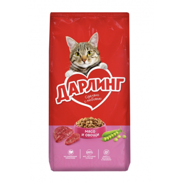 Сухой корм для кошек с мясом и овощами Дарлинг Darling