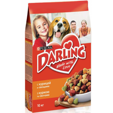 Сухой корм для собак с курицей и овощами Darling